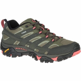 Comfortable Terrain No-Slip Traction Merrell Moab 2 GORE-TEX Womens Walking Shoes - Green