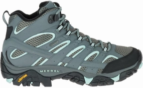 Merrell Moab 2 Mid GORE-TEX Womens Walking Boots - Blue Rough Trails Moisture wicking