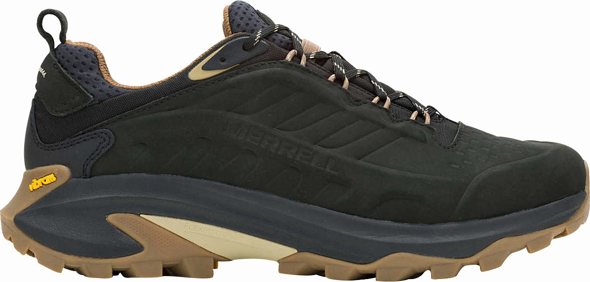 Slope Ready High Endurance Merrell Moab Speed 2 Leather Waterproof Mens Walking Shoes - Black