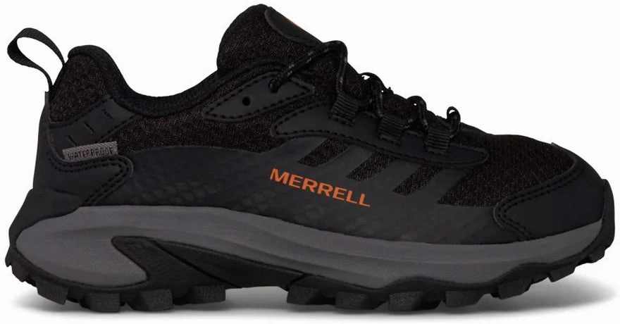 Ultra Traction Merrell Moab Speed 2 Waterproof Childrens Walking Shoes - Black