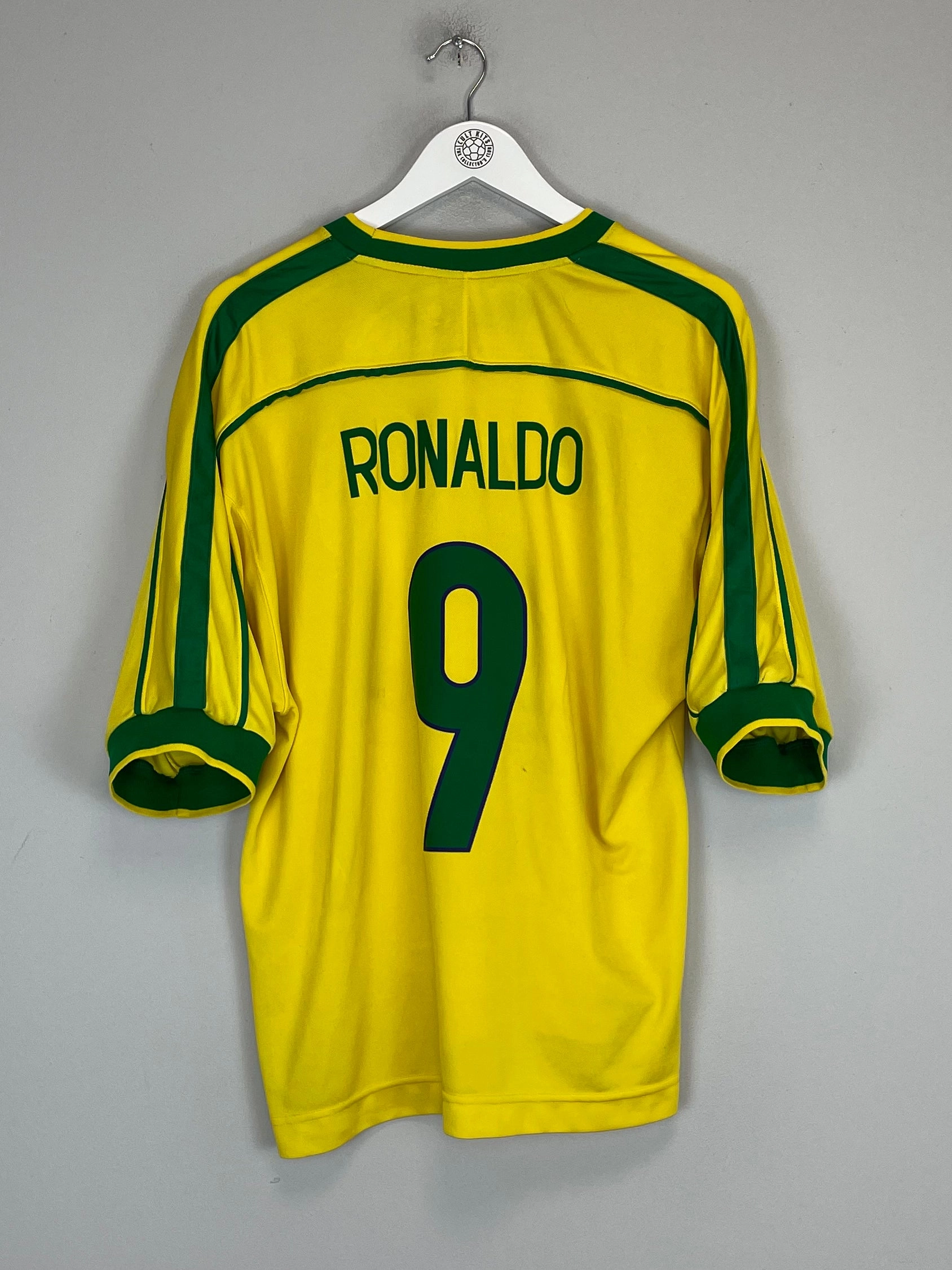 1998/00 BRAZIL RONALDO #9 HOME SHIRT (XL) NIKE Low Friction Texturing