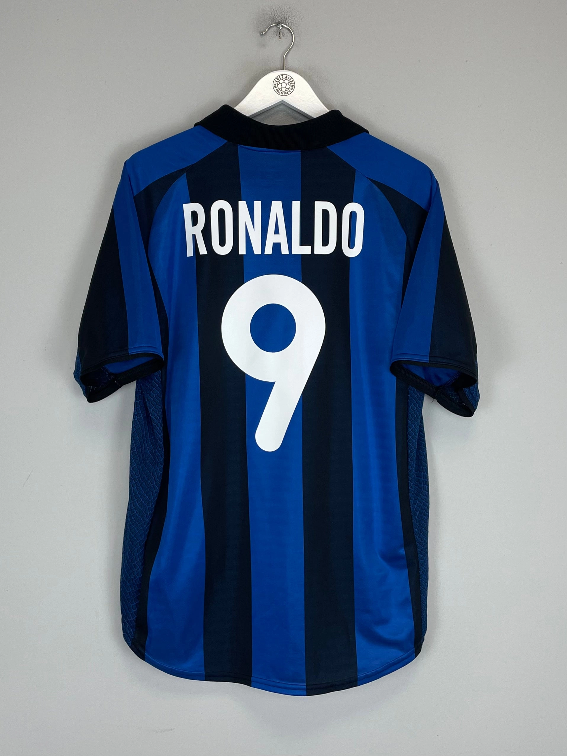 2001/02 INTER MILAN RONALDO #9 HOME SHIRT (L) NIKE Anti Pilling Process Lightweight Weave