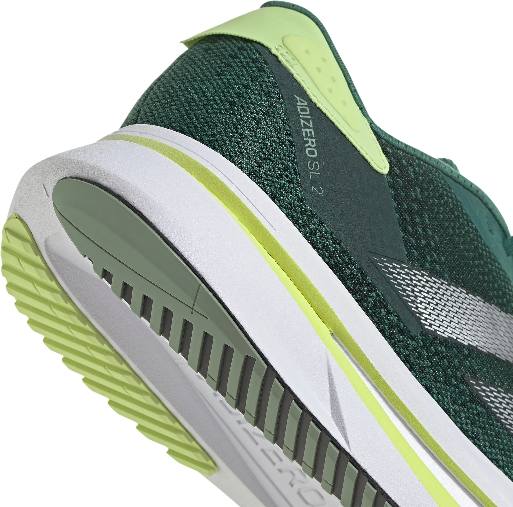 Minimalist Lacing Stable Path adidas Adizero SL 2 Mens Running Shoes - Green