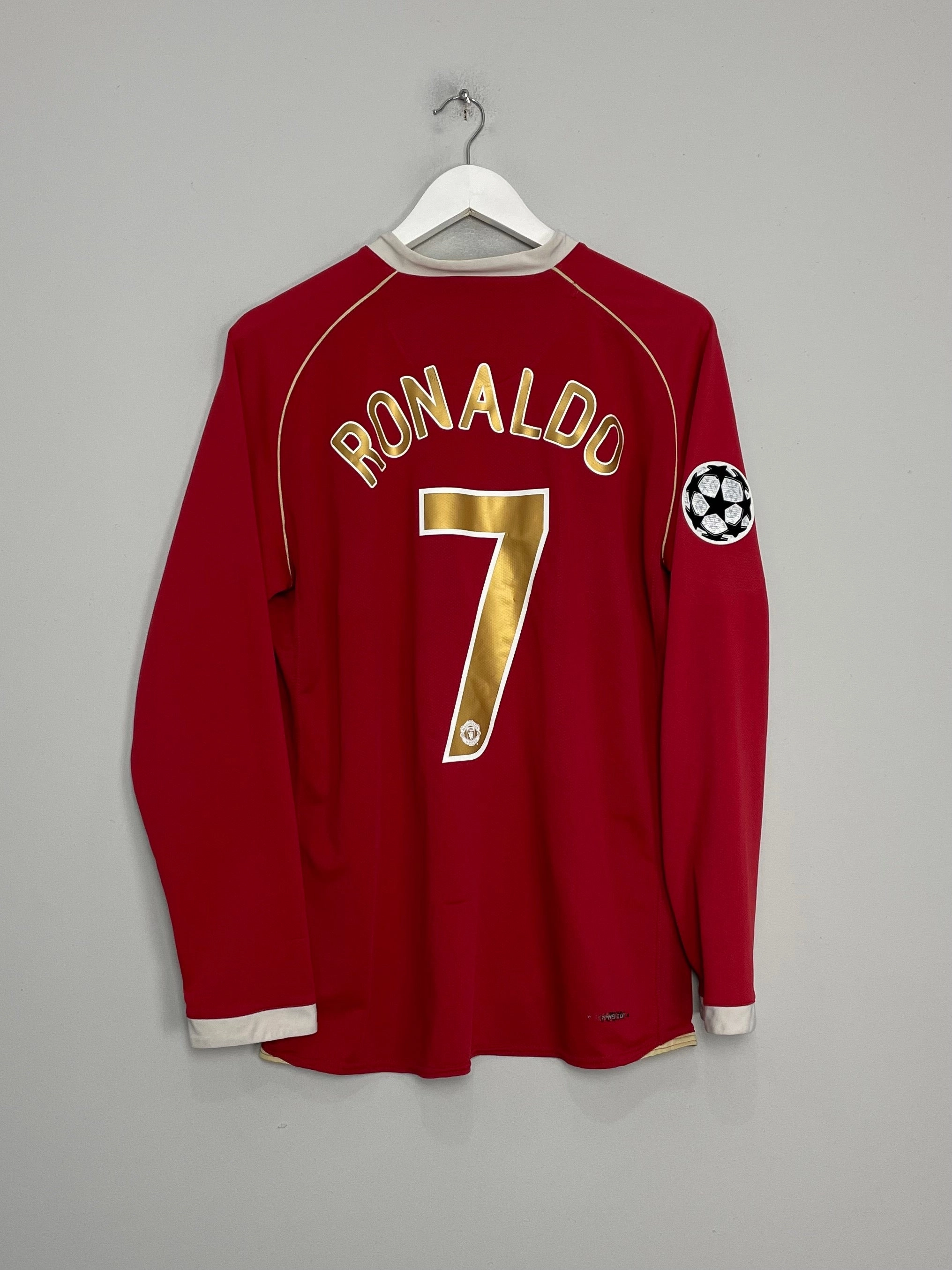 2006/07 MANCHESTER UNITED RONALDO #7 L/S C/L HOME SHIRT (M) NIKE Dynamic Texture High Motion