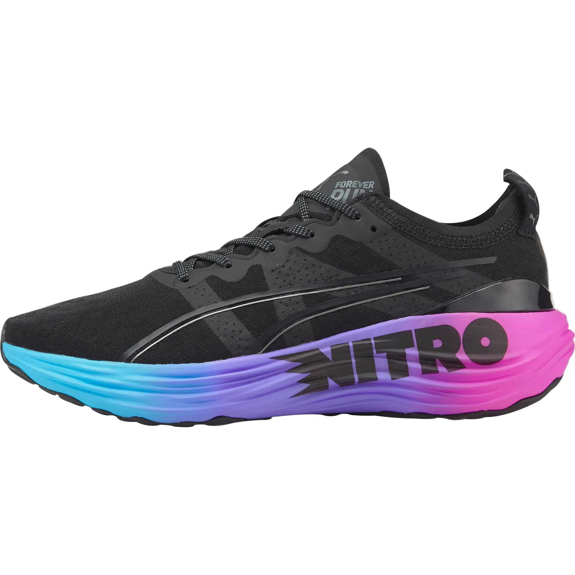 Puma ForeverRun Nitro Mens Running Shoes - Black Bouncy Ride Feel Breathable Airflow