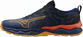 Non Slip Tread Pattern Soft Walk Mizuno Wave Daichi 8 Mens Trail Running Shoes - Blue