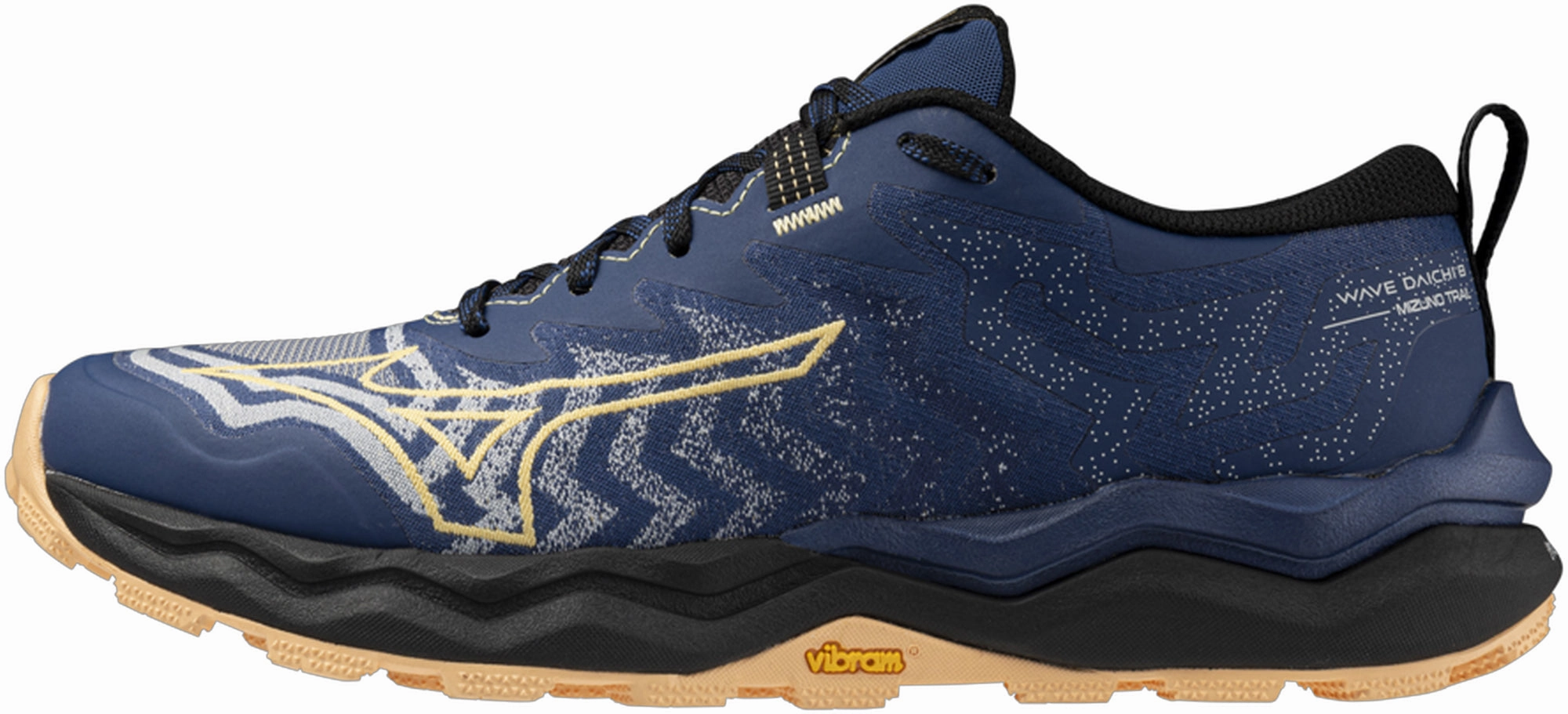 Soft Interior Shock Design Mizuno Wave Daichi 8 Womens Trail Running Shoes - Blue