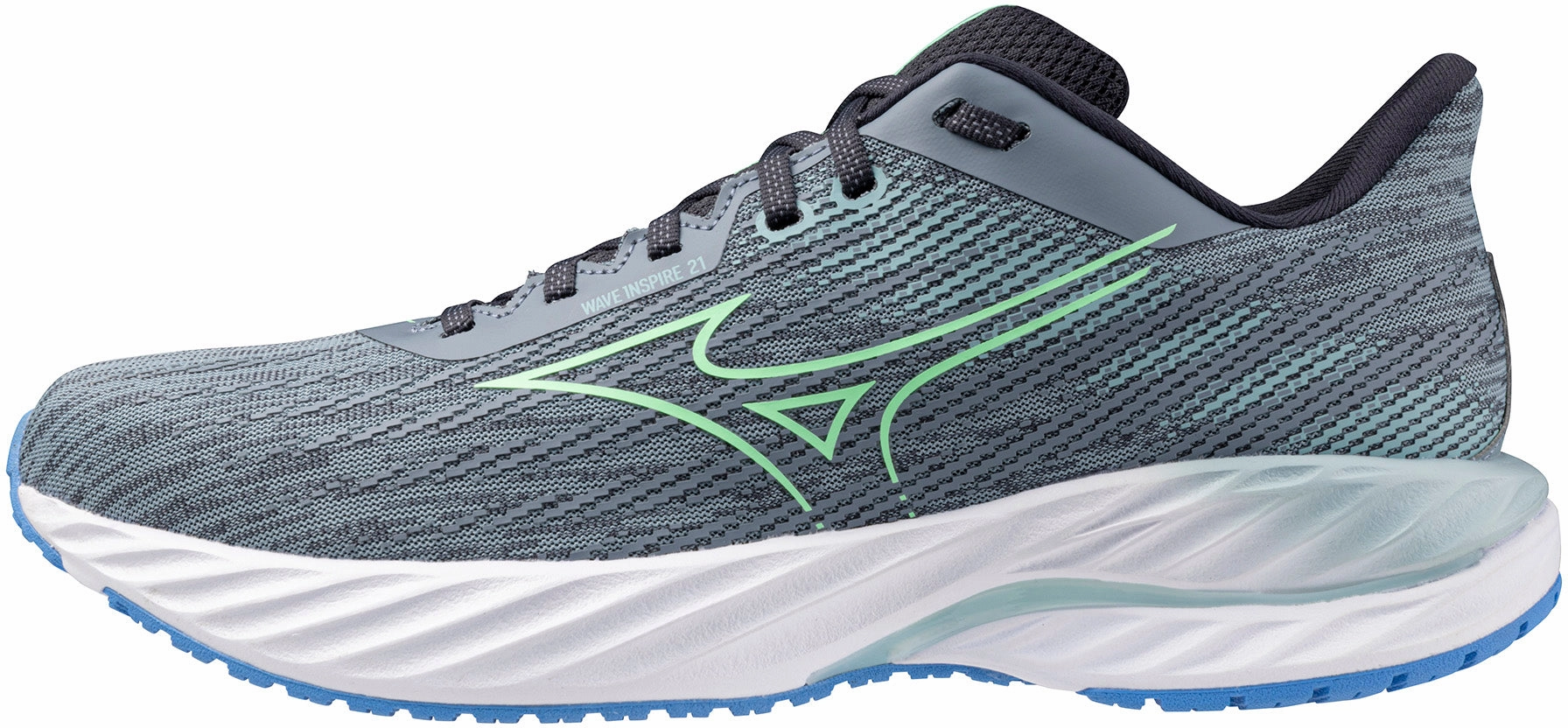 Mizuno Wave Inspire 21 Mens Running Shoes - Grey Flexible sole construction Memory Foam Padding