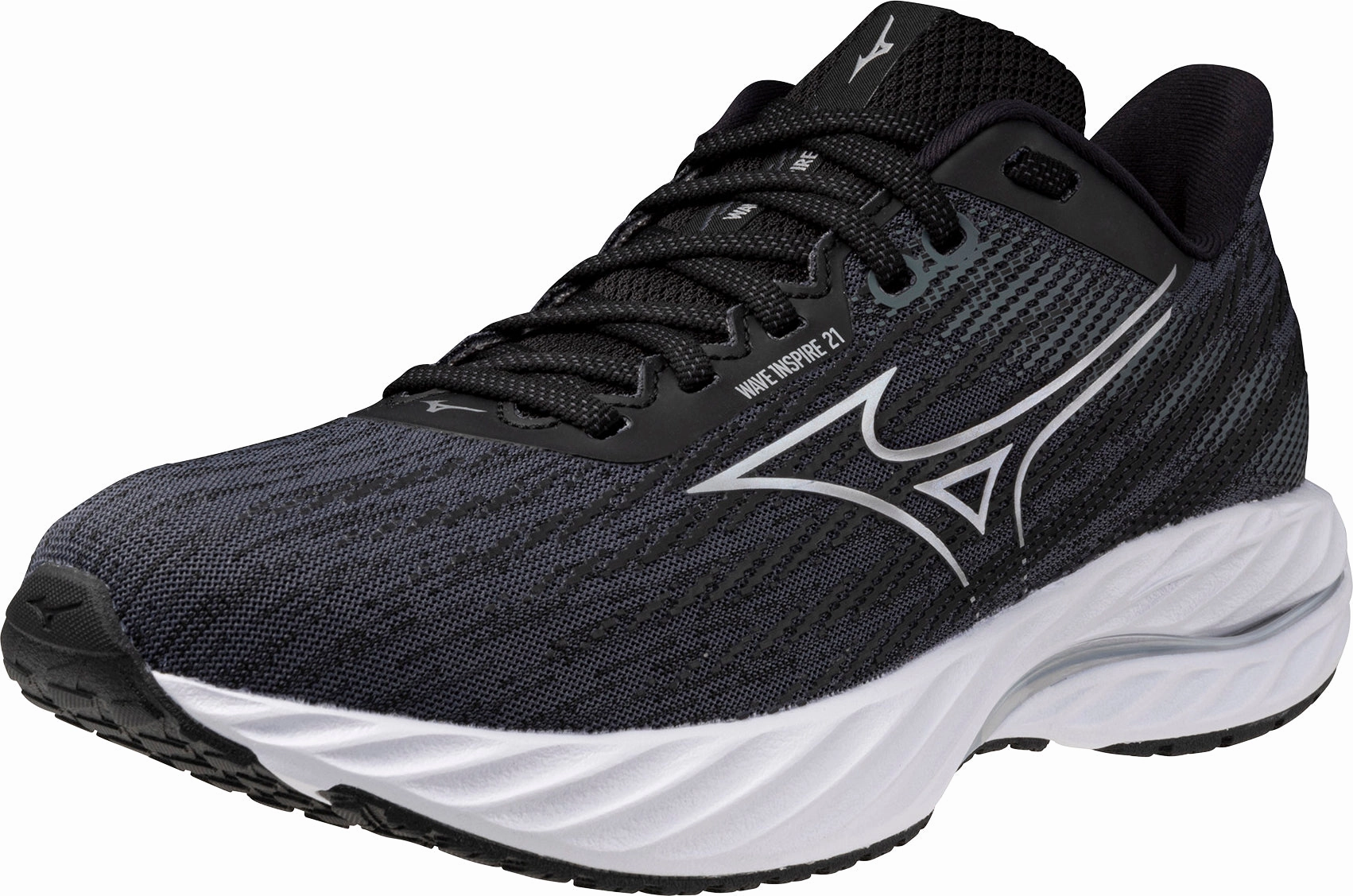 Mizuno Wave Inspire 21 WIDE FIT (D) Womens Running Shoes - Black Basic Fit