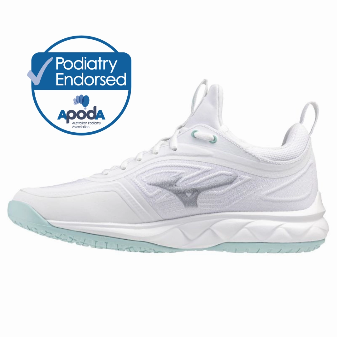 padded collar running shoes seamless socks liner Mizuno Wave Luminous 3 D WIDE Womens Netball Shoes