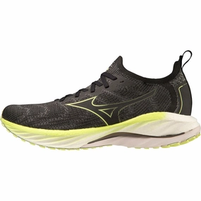Mizuno Wave Neo Wind Mens Running Shoes - Black Flex Step Relaxed Look