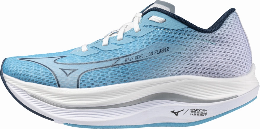 Mizuno Wave Rebellion Flash 2 Womens Running Shoes - Blue Impact Resistant Toe Cap