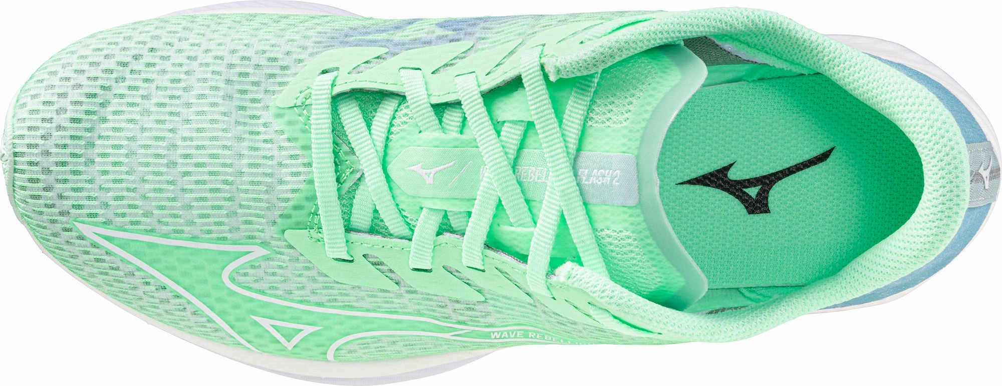 Recycled Rubber Outsole All Purpose Mizuno Wave Rebellion Flash 2 Womens Running Shoes - Green