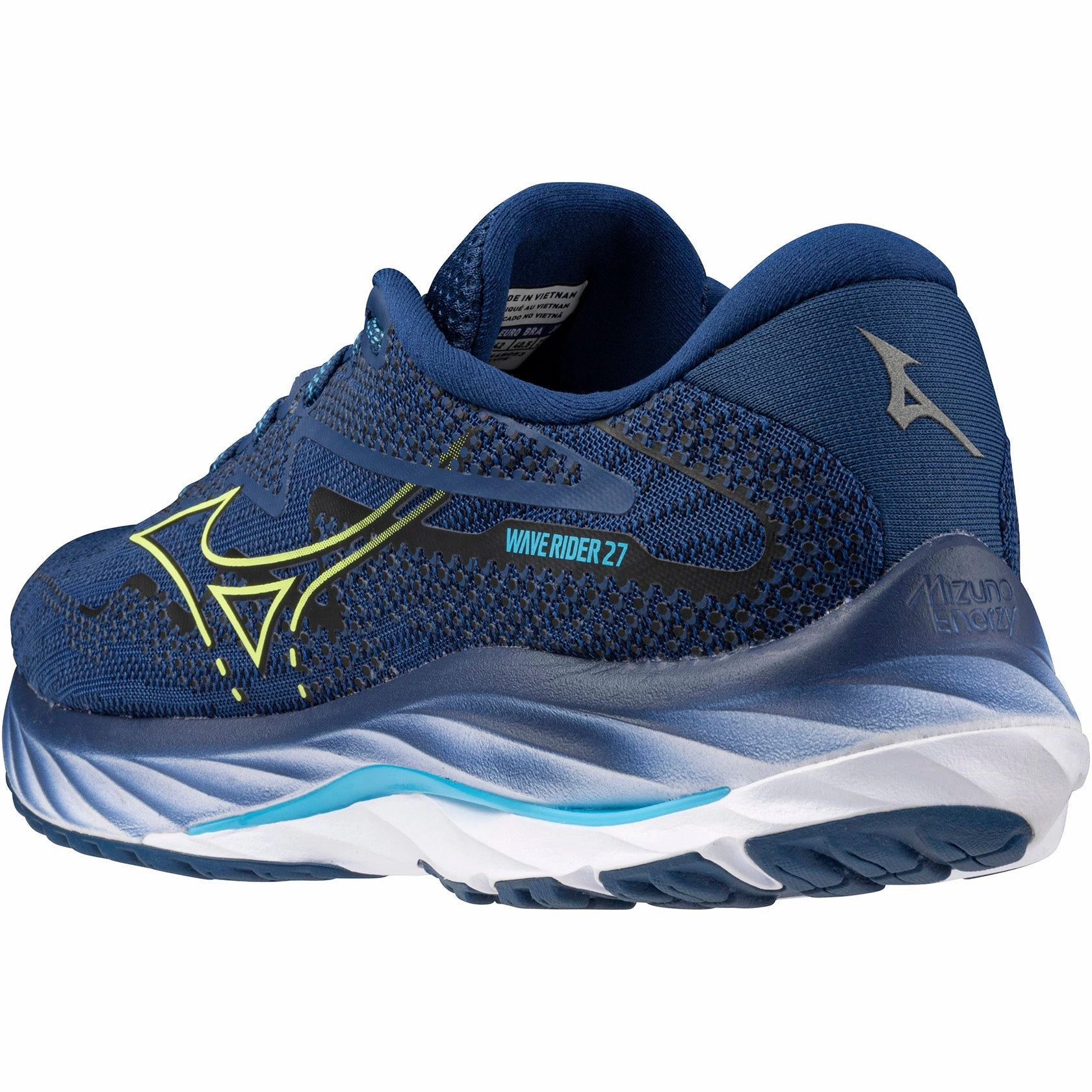 Mizuno Wave Rider 27 Mens Running Shoes - Navy Neutral Colorway training performance