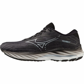 Energy Returning Technology Mizuno Wave Rider 27 WIDE FIT (D) Womens Running Shoes - Black