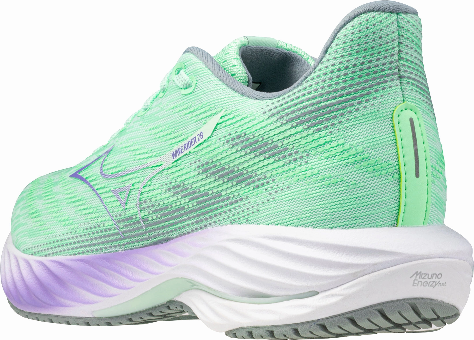 Street Performance Stitch Free Construction Mizuno Wave Rider 28 Womens Running Shoes - Green