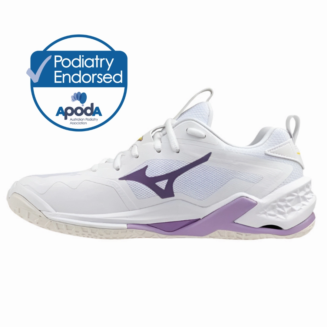square - toe shoes Comfortable Foot Mobility Mizuno Wave Stealth Neo 2 B Womens Netball Shoes