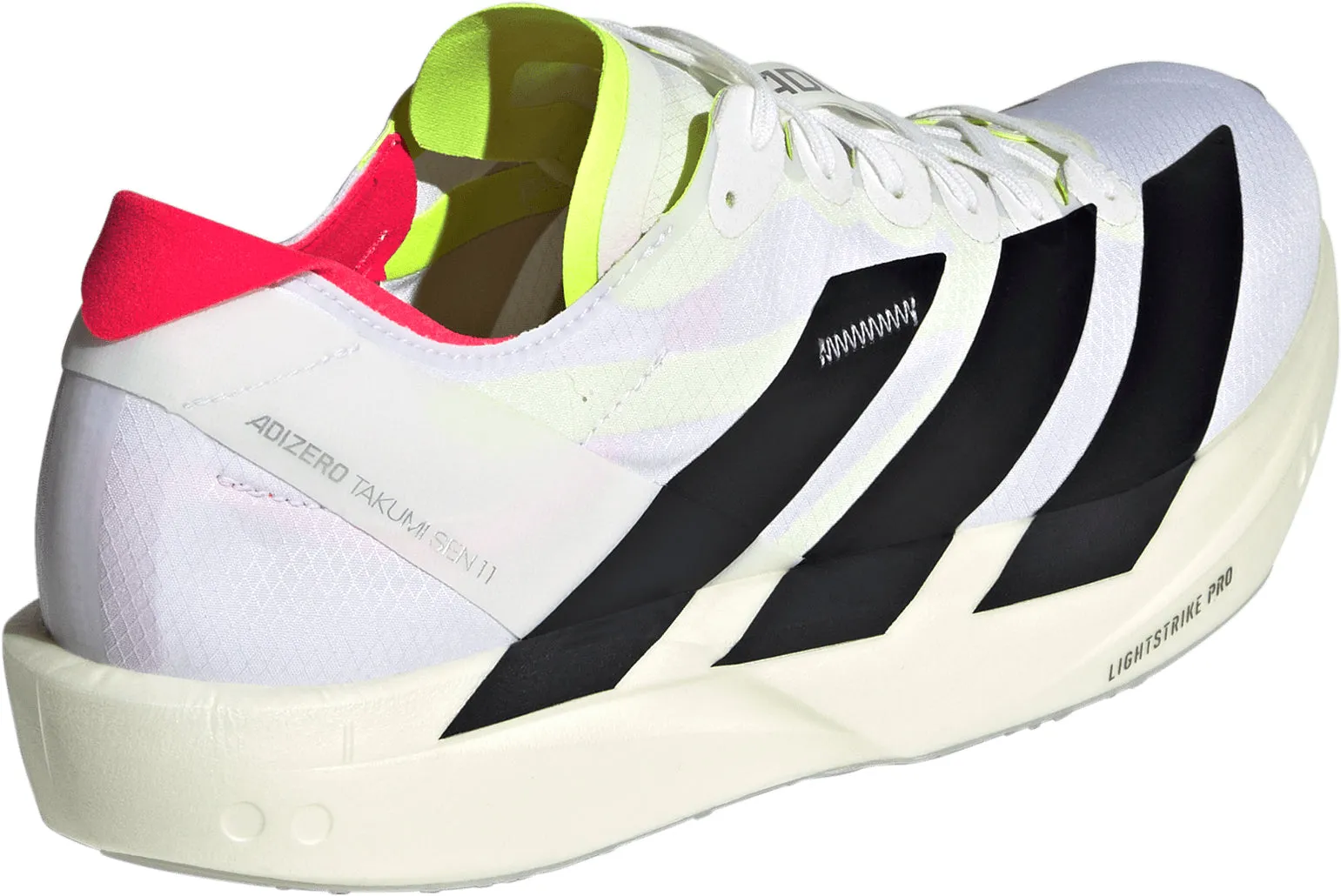 adidas Adizero Takumi Sen 11 Mens Running Shoes - White Cushioned Comfort Smooth Outsole