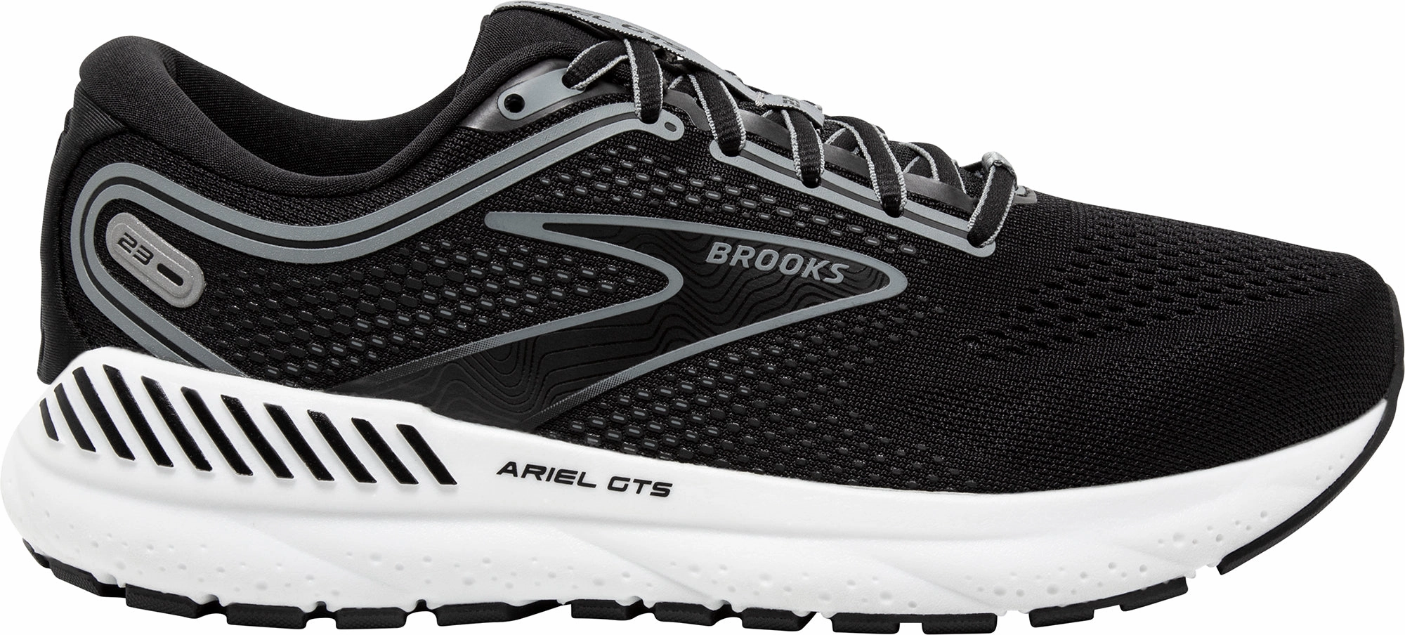 Wide fit Lateral Support Frame Brooks Ariel GTS 23 Womens Running Shoes - Black