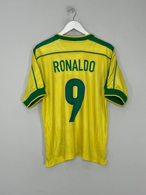 Compression Fit Tech 1998/00 BRAZIL RONALDO #9 HOME SHIRT (M) NIKE