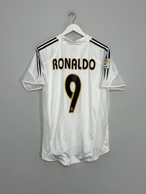 Multipanel Construction 2004/05 REAL MADRID RONALDO #9 *PLAYER ISSUE* HOME SHIRT (M) ADIDAS