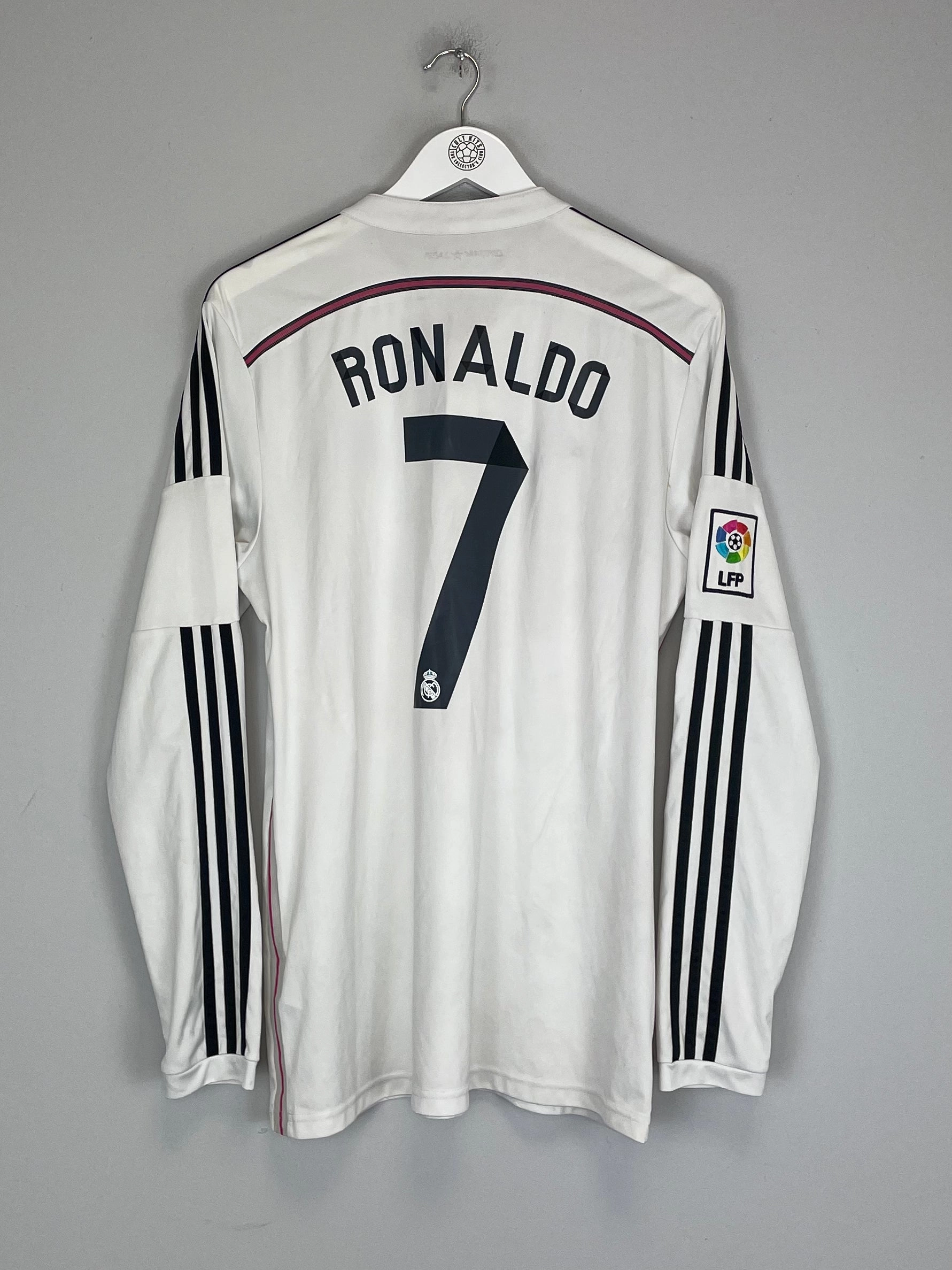 2014/15 REAL MADRID RONALDO #7 L/S HOME SHIRT (L) ADIDAS Motion Flex Soft Inner Lining