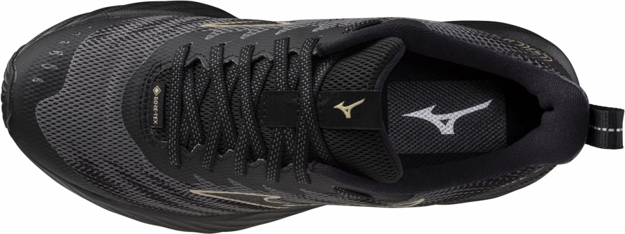 Mizuno Wave Rider GORE-TEX 2 Womens Trail Running Shoes - Black Cushioned Heel Cradle