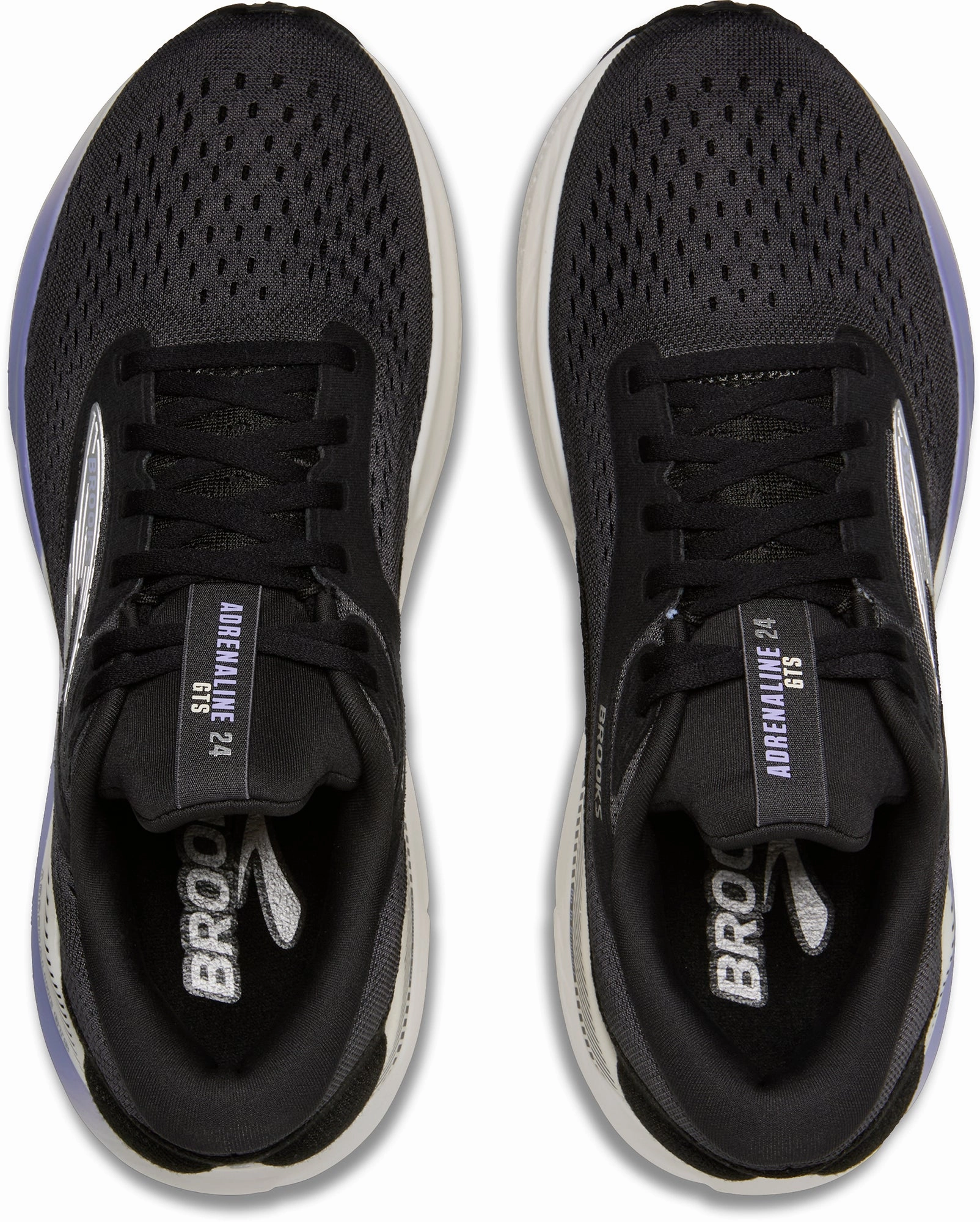 City Hustler Padded shock absorption Brooks Adrenaline GTS 24 Womens Running Shoes - Black