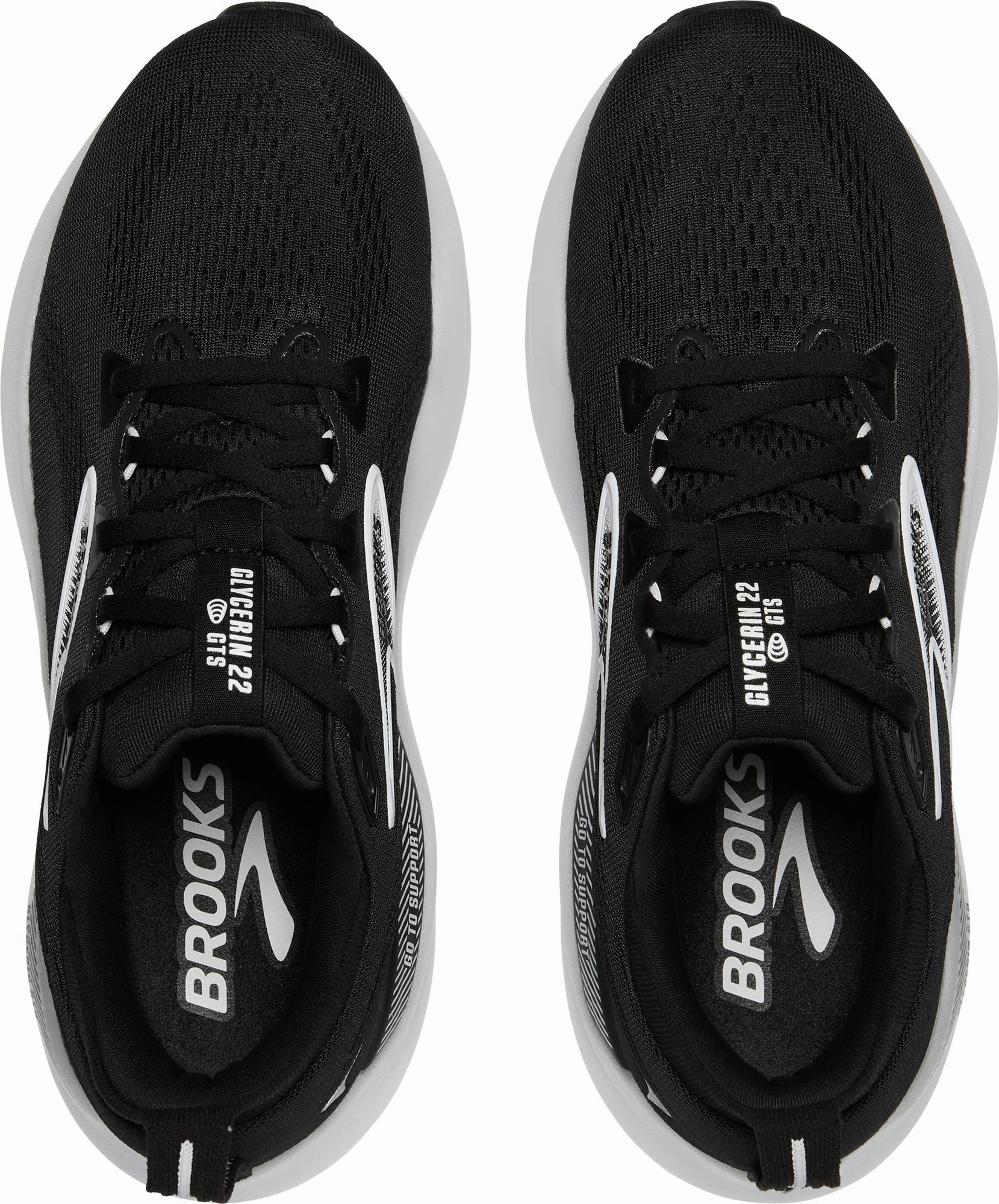 Brooks Glycerin GTS 22 WIDE FIT Womens Running Shoes - Black Water resistant upper Ultimate look