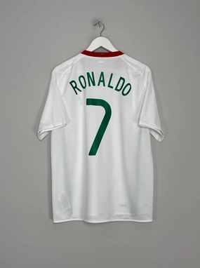 2008/10 PORTUGAL RONALDO #7 AWAY SHIRT (L) NIKE UV Protective Coating Moisture Wicking Technology