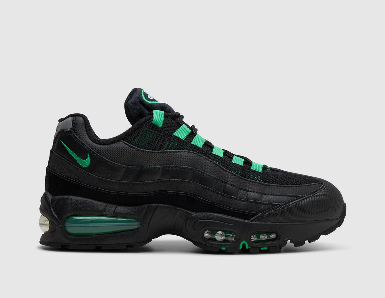 Anti Slip Lacing Nike Air Max 95 OG Black / Green Shock - Black
