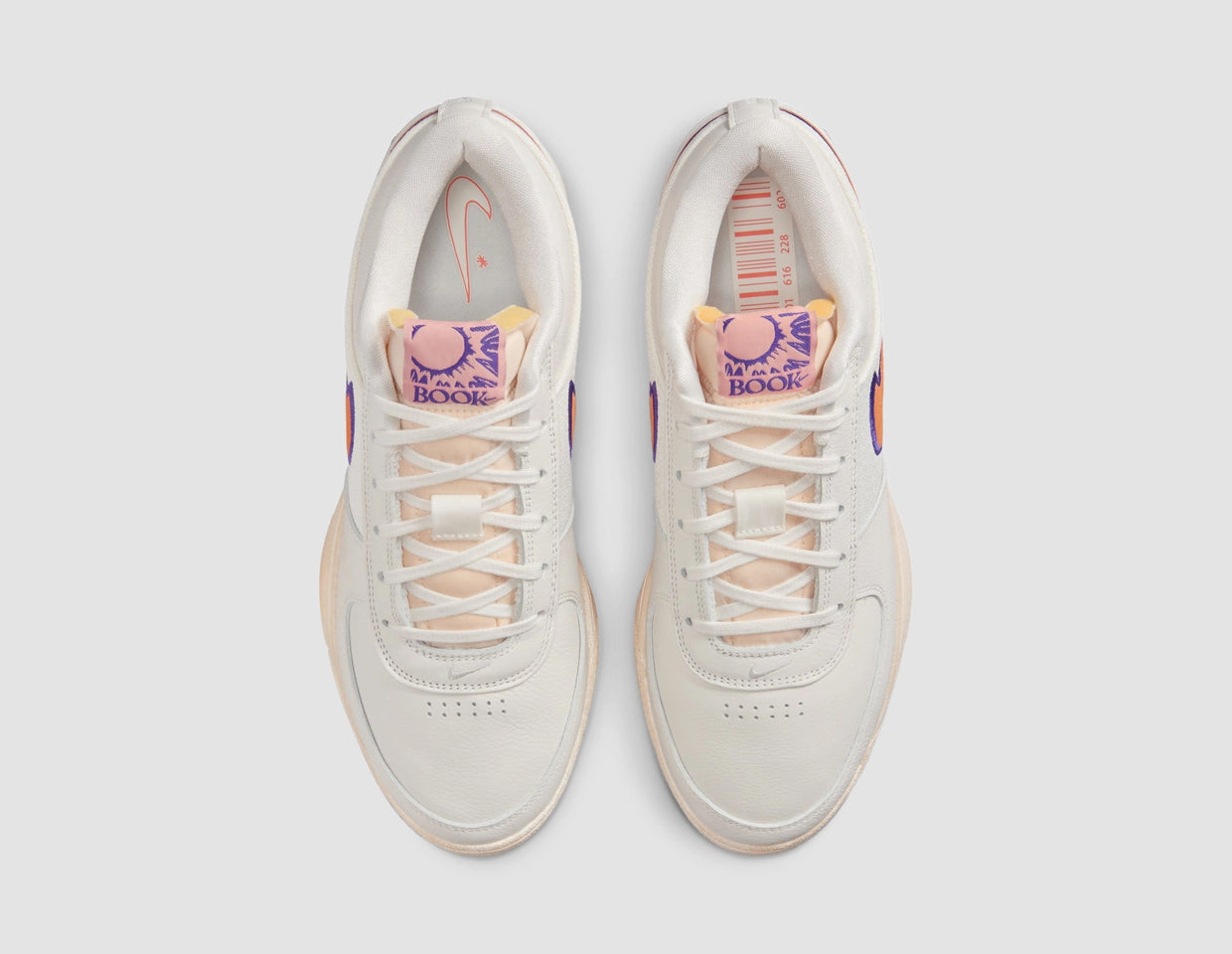 Nike Book 1 Sail / Clay Orange - Court Purple Ventilated Airflow Channels Contoured Insole