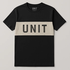 Unit Men Black T shirt futuristic Breathable Performance Fit