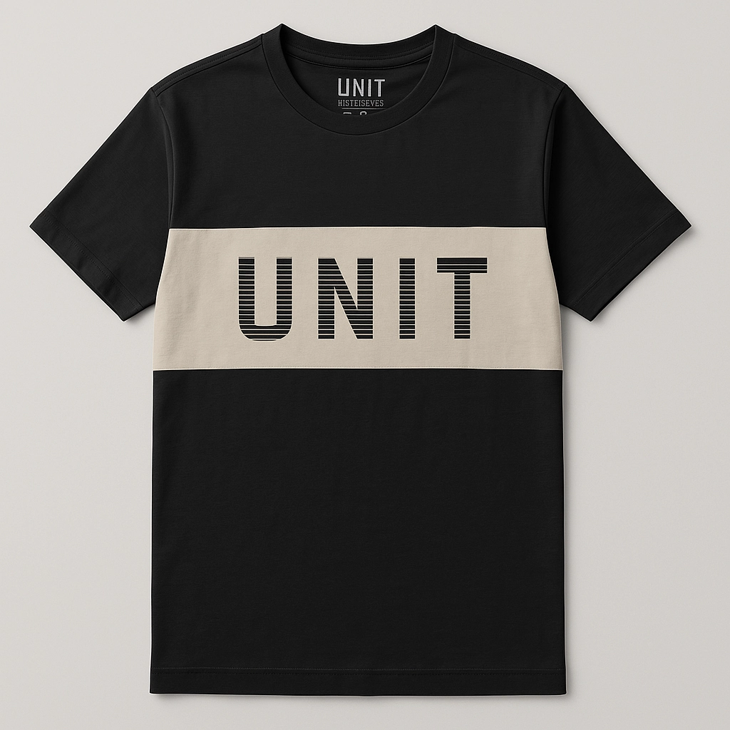 Unit Men Black T shirt futuristic Breathable Performance Fit