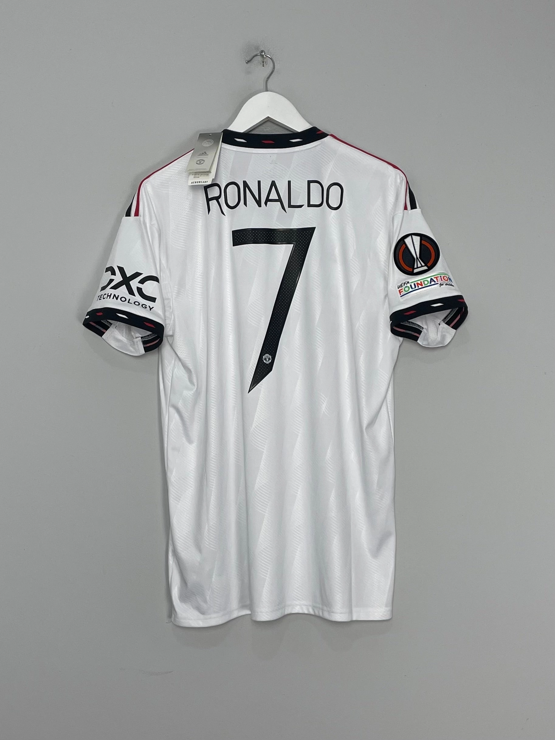2022/23 MANCHESTER UNITED RONALDO #7 *BNWT* E/L AWAY SHIRT (L) ADIDAS Training session Sleek Look