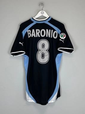 2000/01 LAZIO BARONIO #8 *MATCH ISSUE* SIGNED AWAY SHIRT (L) PUMA Brushed Inner Lining Form Fit