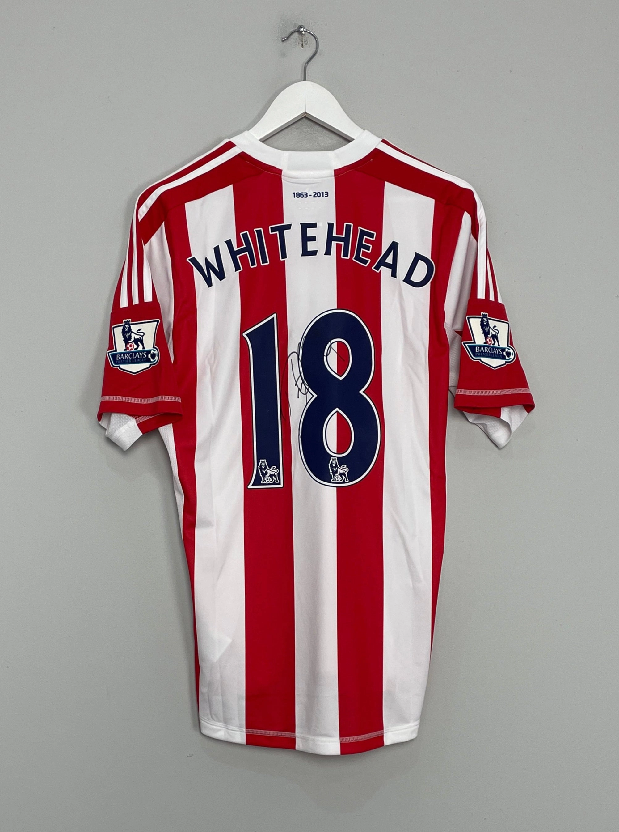 2012/13 STOKE CITY WHITEHEAD #18 *MATCH ISSUE   SIGNED* HOME SHIRT (M) ADIDAS Brushed Inner Lining