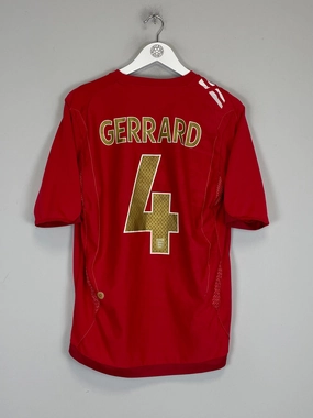 Abrasion Resistant Reinforcements 2006/08 ENGLAND GERRARD #4 AWAY SHIRT (M) UMBRO