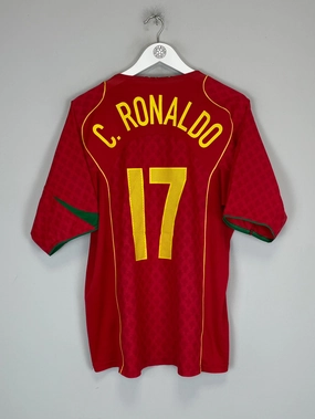 High Compression Support 2004/06 PORTUGAL C.RONALDO #17 HOME SHIRT (L) NIKE
