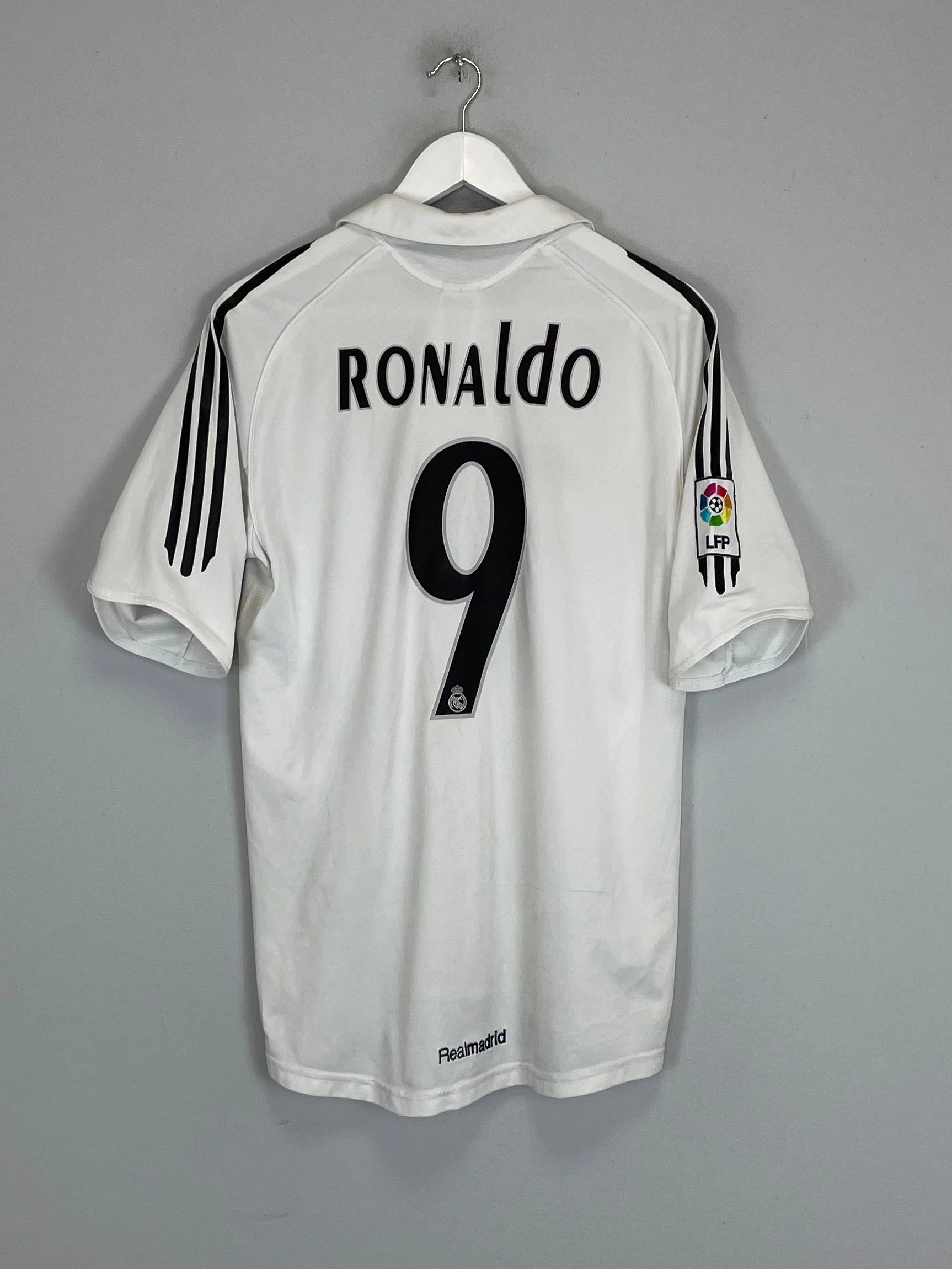 2005/06 REAL MADRID RONALDO #9 HOME SHIRT (S) ADIDAS Moisture Control Lining