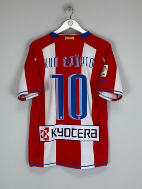 2007/08 ATLETICO MADRID KUN AGUERO #10 HOME SHIRT (L) NIKE Breathable Back Ventilation