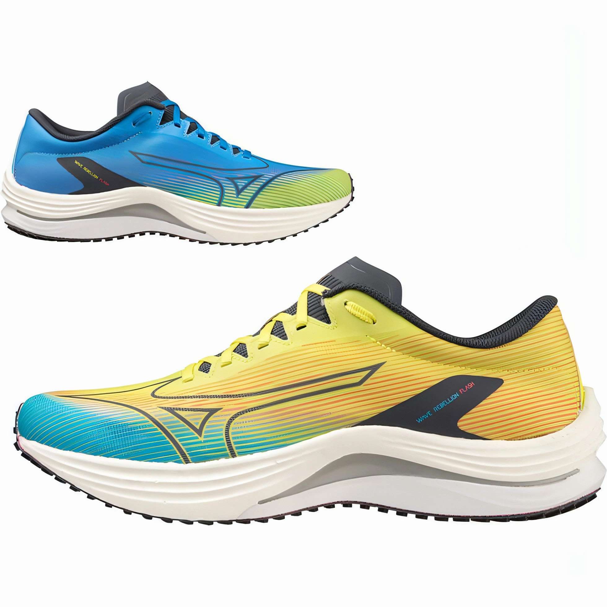 Mizuno Wave Rebellion Flash Mens Running Shoes - Yellow Lifestyle Fit