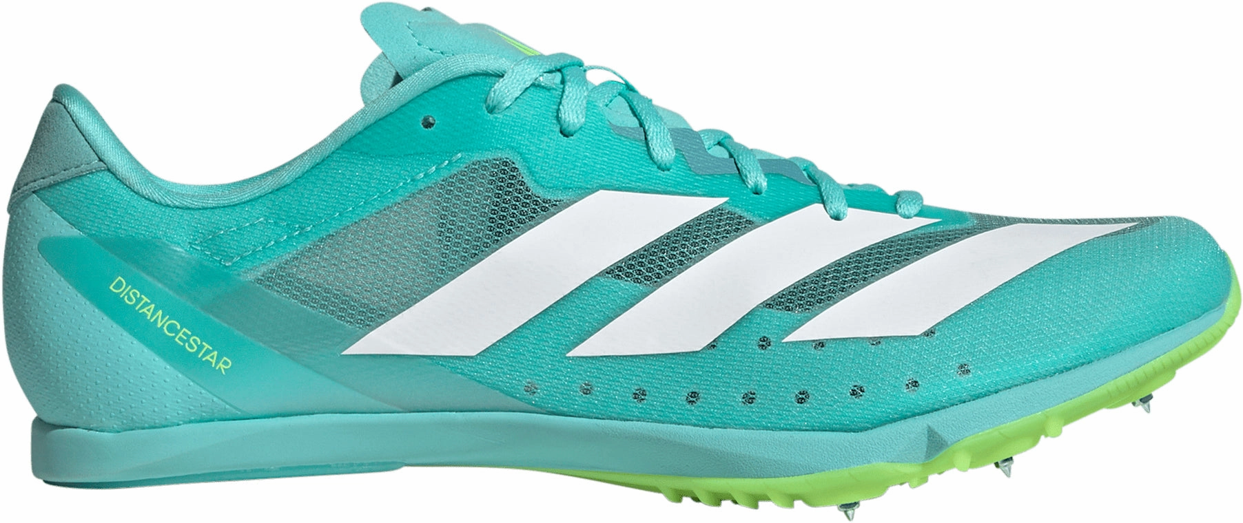 adidas Adizero Distancestar Running Spikes - Green Heel Cushion Stability Zone