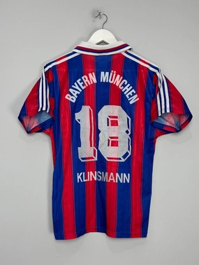 Antibacterial Fiber Blend 1995/97 BAYERN MUNICH KLINSMANN #18 HOME SHIRT (S) ADIDAS