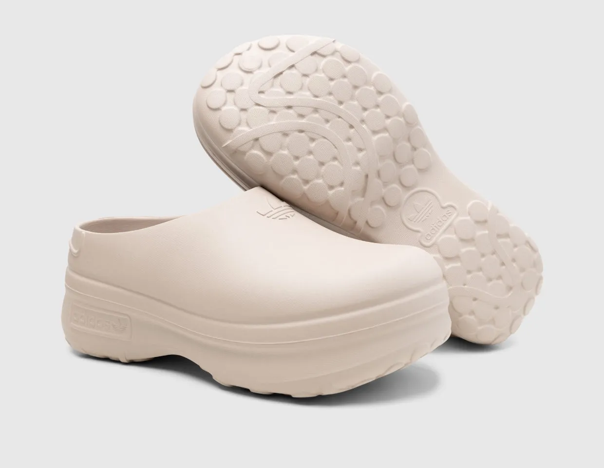 adidas Originals Women's Adifom Stan Smith Mule Wonder Taupe / Wonder Taupe - Core Black logo - beaded shoes Arched Support System