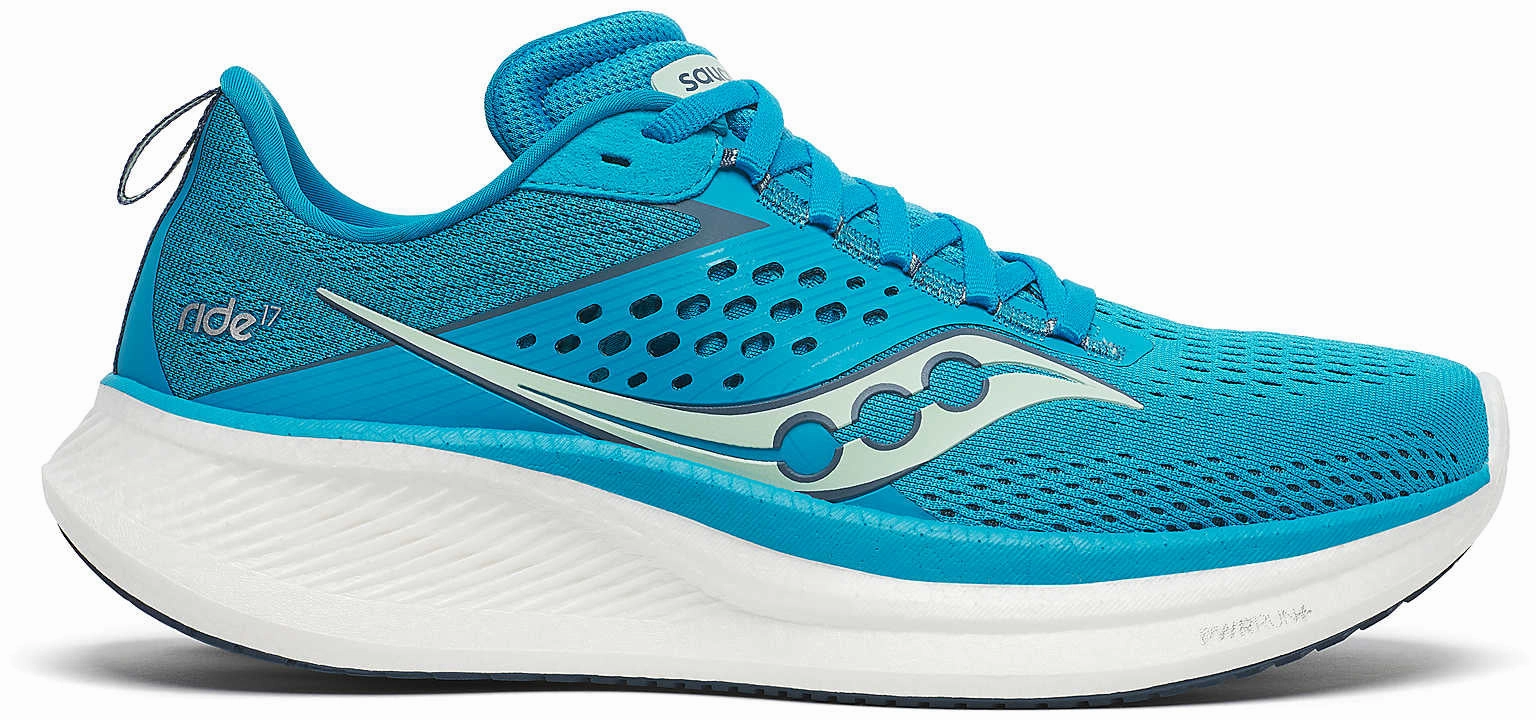 Balanced Fit Thermal regulation Saucony Ride 17 Womens Running Shoes - Blue