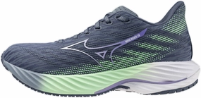 Adaptive Flex Grooves Ultra Flexible Mizuno Wave Rider 28 Womens Running Shoes - Blue