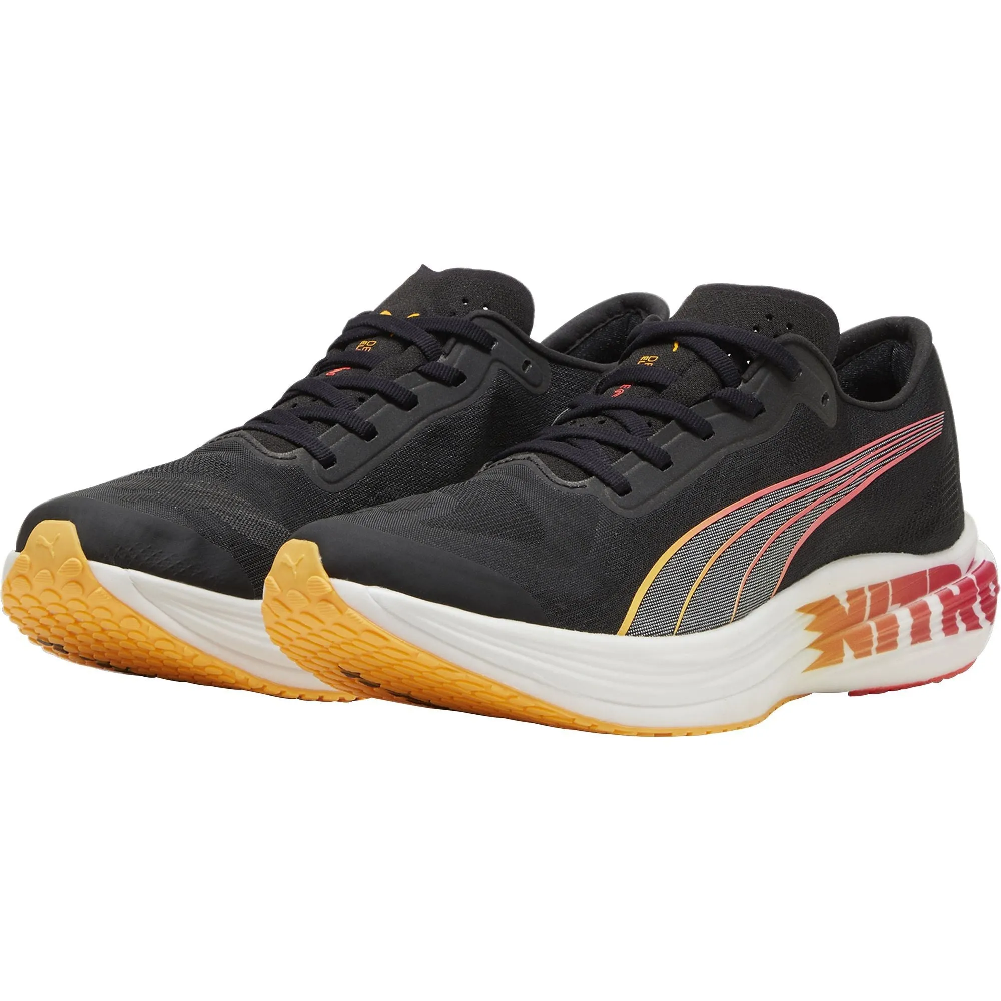 CushionedSole Puma Deviate Nitro Elite 2 Mens Running Shoes - Black