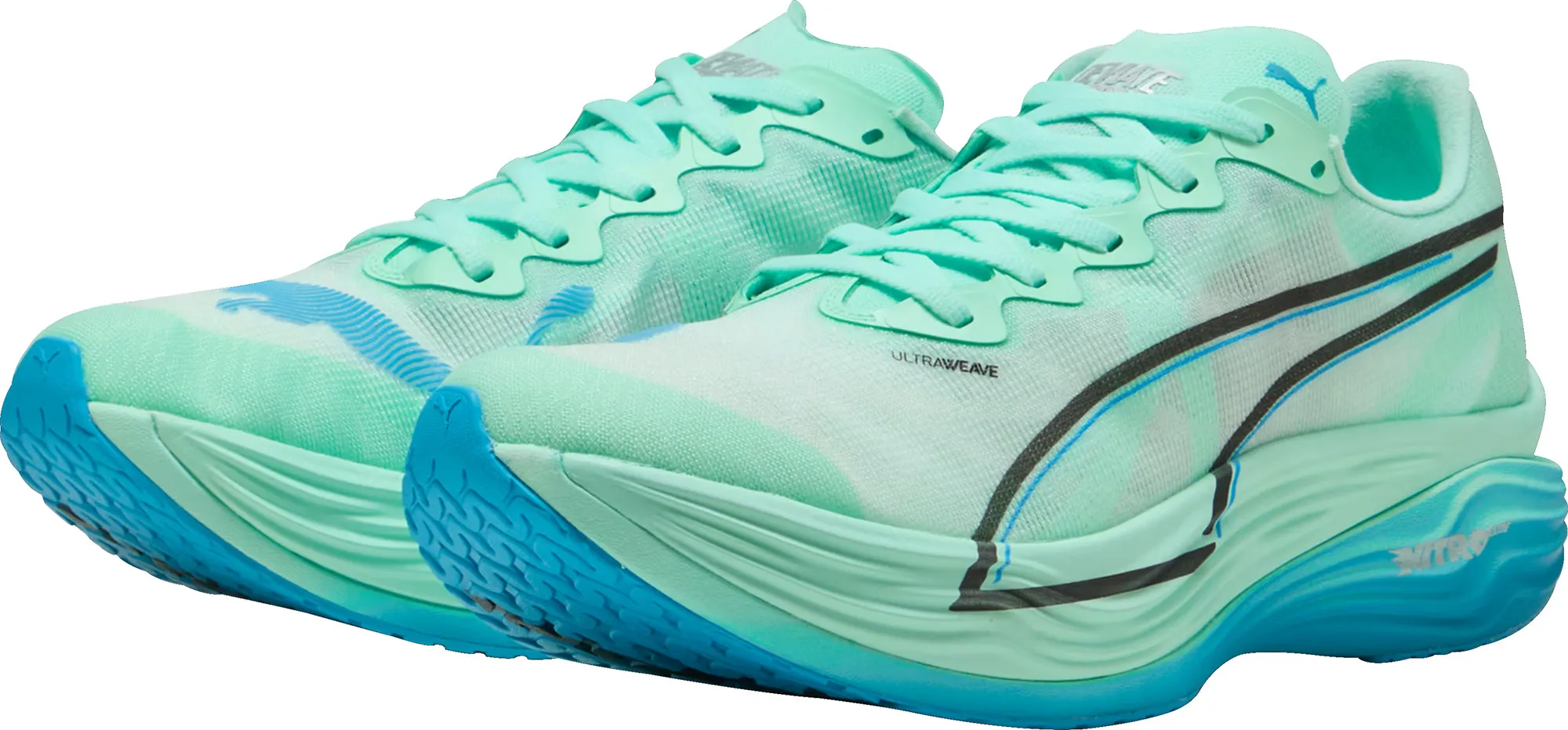 Gusseted Tongue Design Non Slip Heel Puma Deviate Nitro Elite 3 Mens Running Shoes - Green