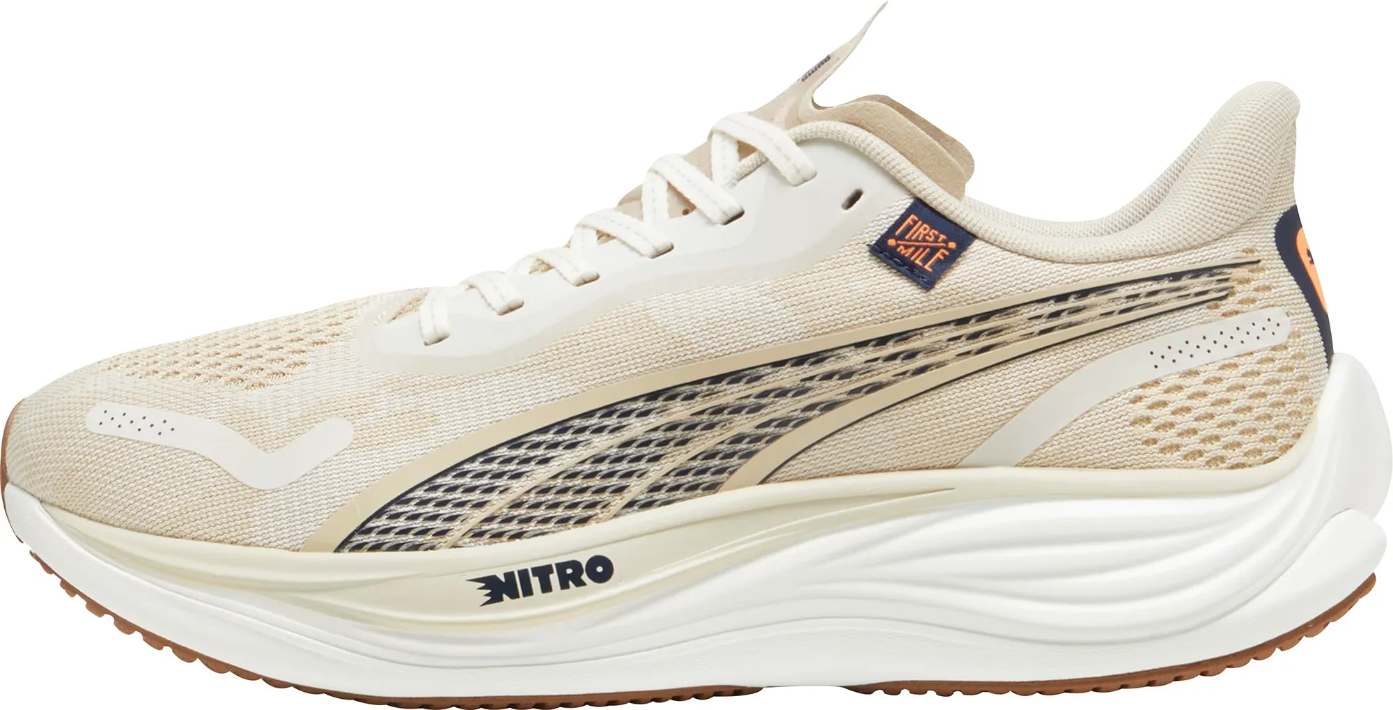 Adaptive Heel Cradle Puma Velocity Nitro 3 Mens Running Shoes - Cream